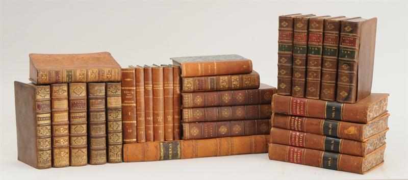 Appraisal: TWENTY-SEVEN LEATHERBOUND VOLUMES FROM A GENTLEMAN'S READING LIBRARY Including a