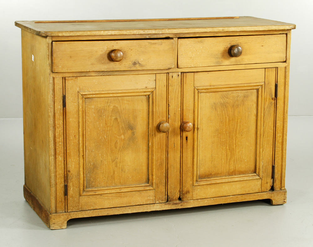 Appraisal: - Pine Cupboard Cupboard pine with two drawers over two