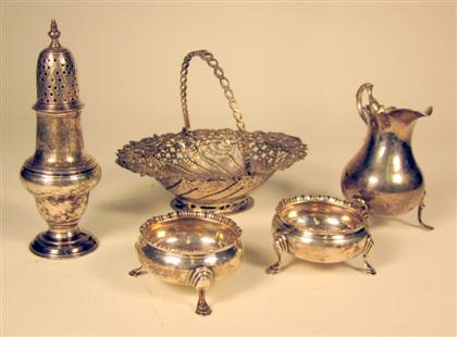 Appraisal: Collection of four pieces of George III silverComprising a creamer