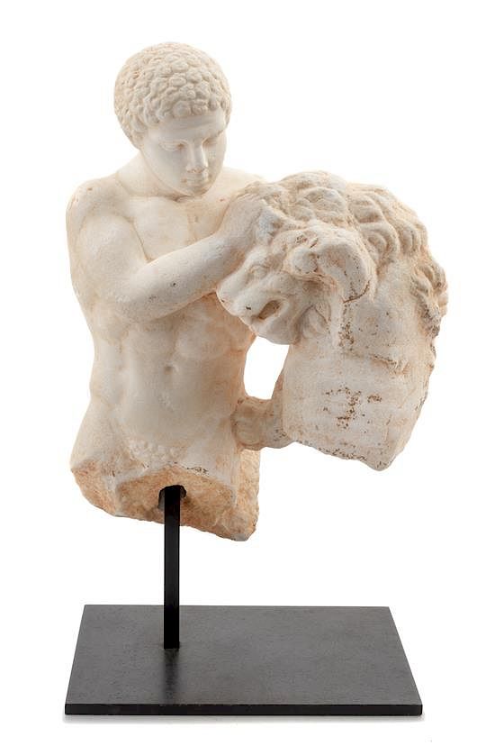 Appraisal: A Roman Marble Figure of Heracles with the Nemean Lion