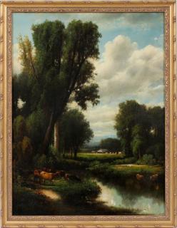 Appraisal: OIL ON BOARD OIL ON BOARD H W Pastoral scene