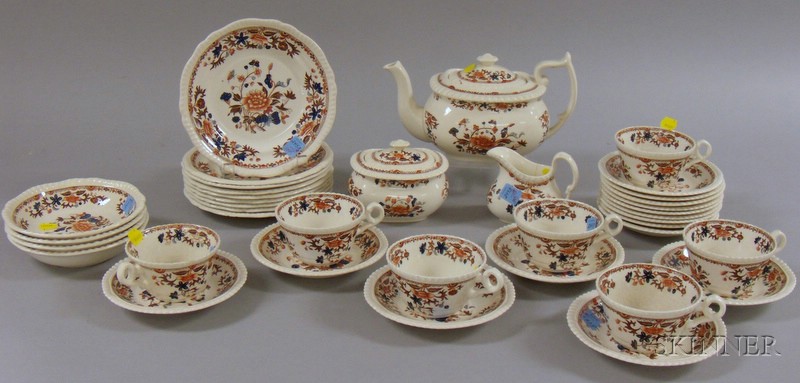 Appraisal: Thirty-eight Piece Copeland Spode Transfer Floral Decorated Ceramic Partial Tea