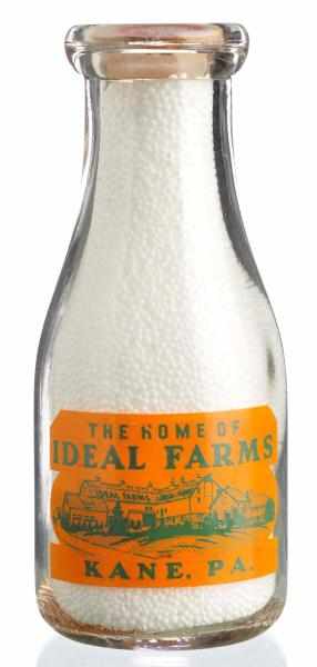 Appraisal: Ideal Farms Pint Milk Bottle Description Kane PA Condition Excellent