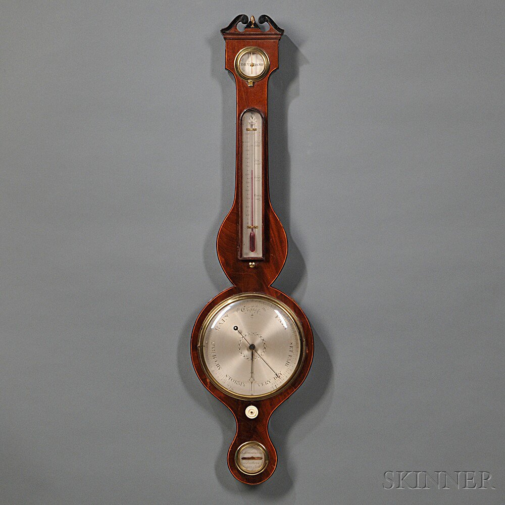 Appraisal: J Lombardini Brothers Mahogany Wheel Barometer Huddersfield England th century