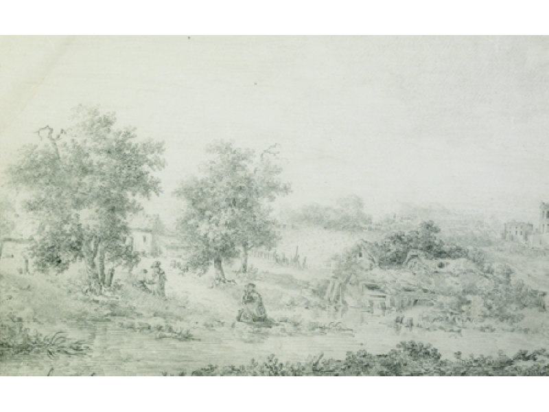 Appraisal: JAN DIRKSZ BOTH DUTCH - Extensive landscape with figures distant