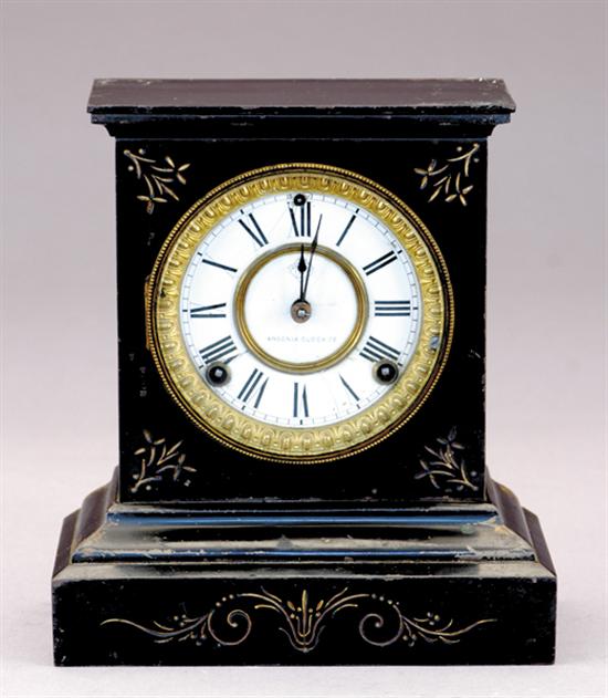 Appraisal: Two mantel clocks late th early th centuryAnsonia slate clock