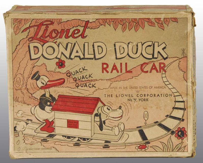 Appraisal: Lionel O-Gauge No Donald Duck Handcar Box Description American Pre-war