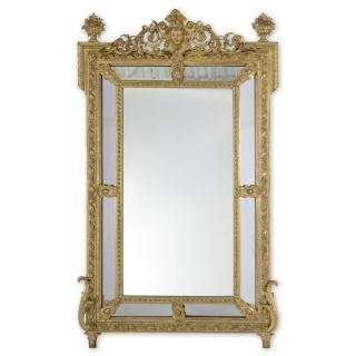 Appraisal: Large Napoleon III giltwood pier mirror Large Napoleon III giltwood