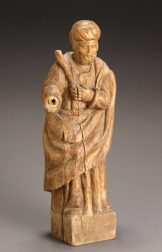 Appraisal: Flemish Figure of a Saint th Century The bearded saint