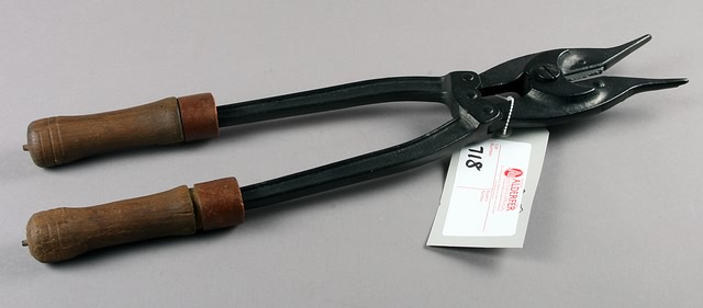 Appraisal: German wire cutter long unmarked wood handle grip with copper