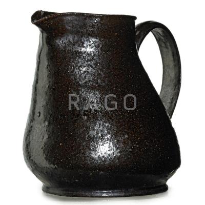 Appraisal: GEORGE OHR - Pitcher in gunmetal brown glaze Biloxi MS