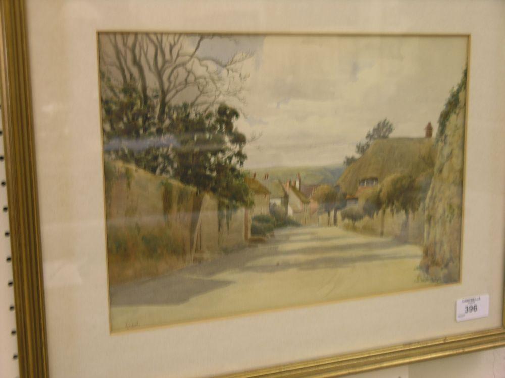 Appraisal: S Jepson - watercolour street scene at Burpham x in