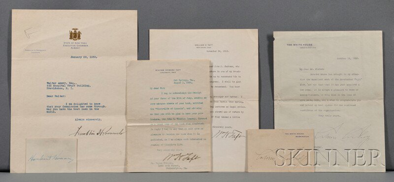 Appraisal: Presidential Autographs Four Signed Letters Two Signature Cards William Howard