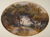 Appraisal: Watercolour landscape inscribed 'Dartmouth M F R ' Oval x