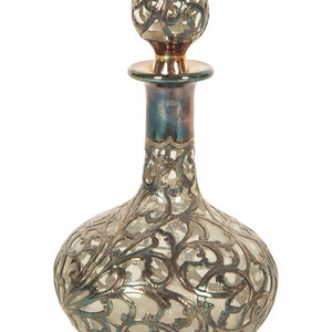 Appraisal: An American Silver Overlaid Glass Scent Bottle Late th Century