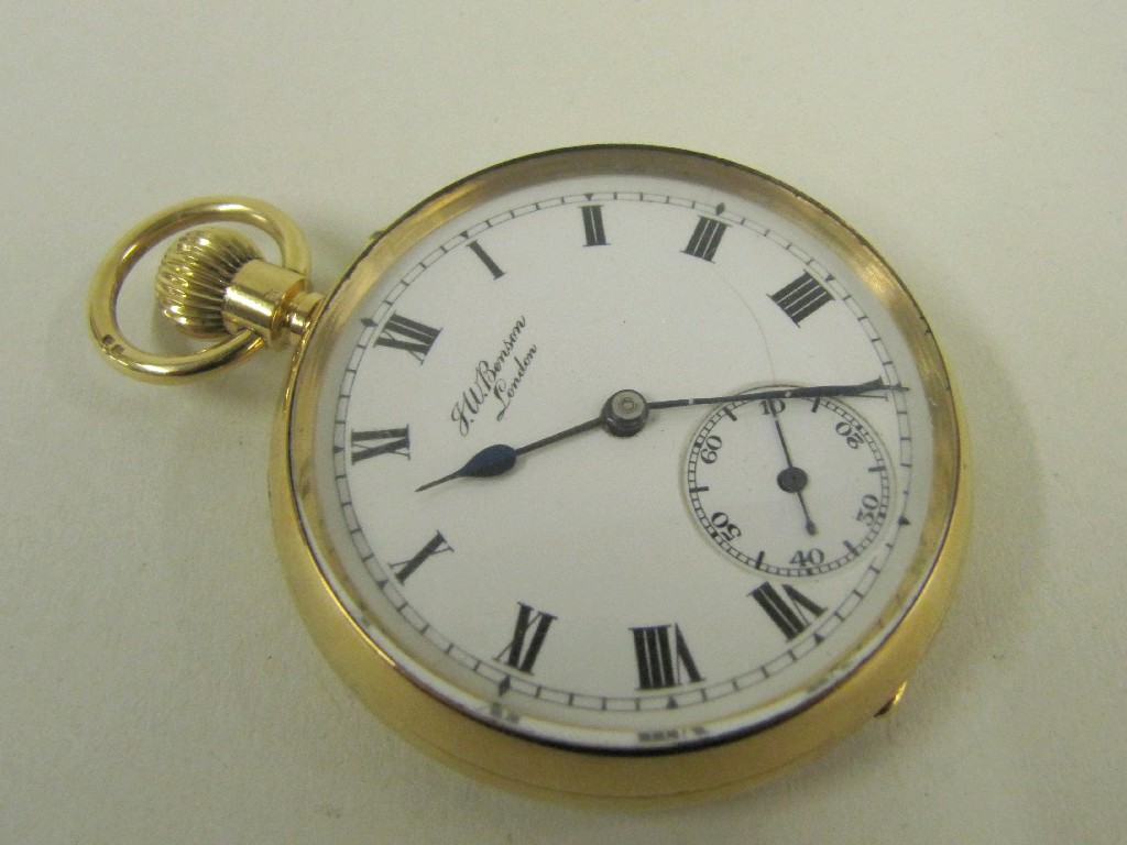 Appraisal: Nineteen thirties ct gold pocket watch by J W Benson