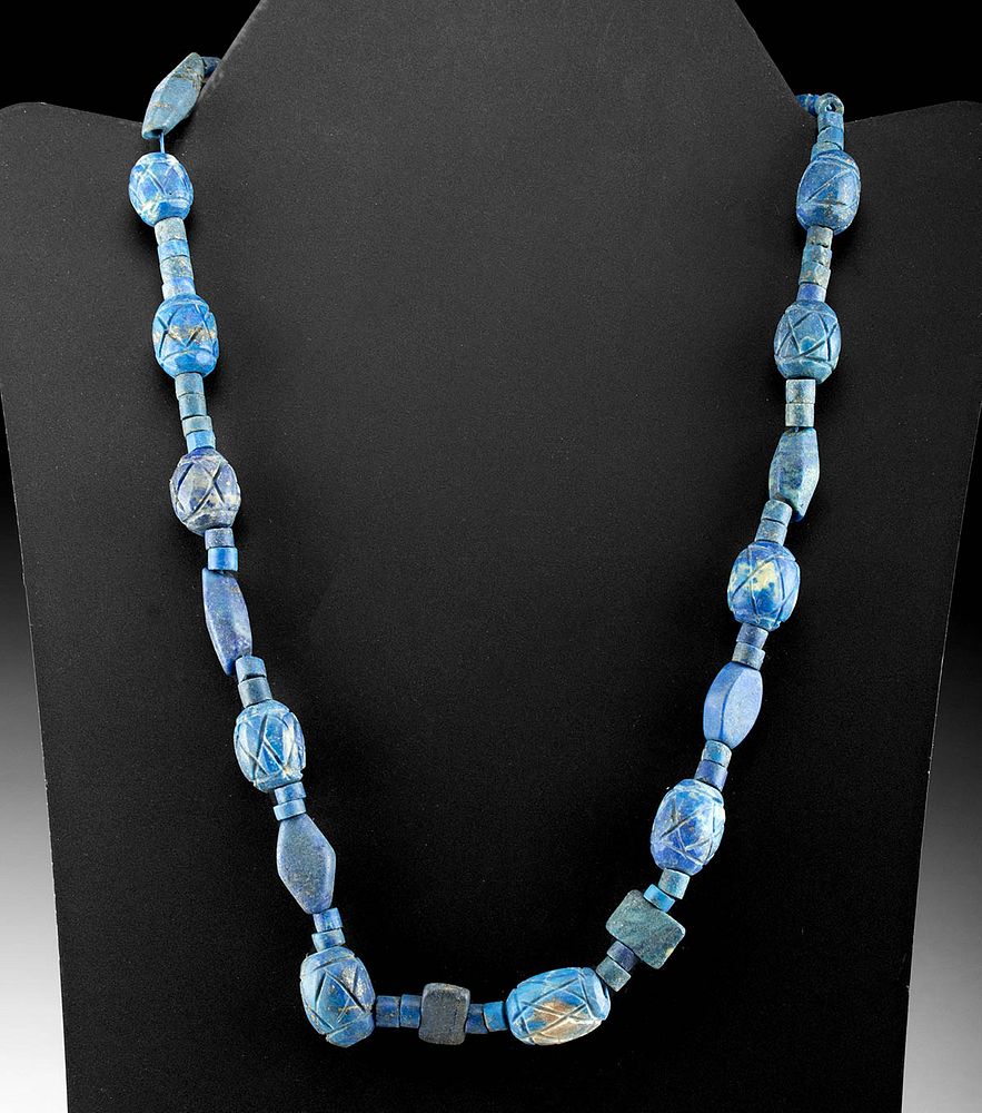 Appraisal: Bactrian Lapis Lazuli Bead Necklace Central Asia Bactrian ca nd