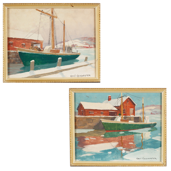 Appraisal: pair of oils by Cecil Chichester American - both works