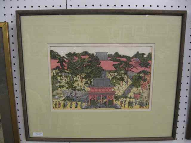 Appraisal: Utagawa Toyokuni I Utagawa Woodblock Mergura Fudo Temple from fashionable