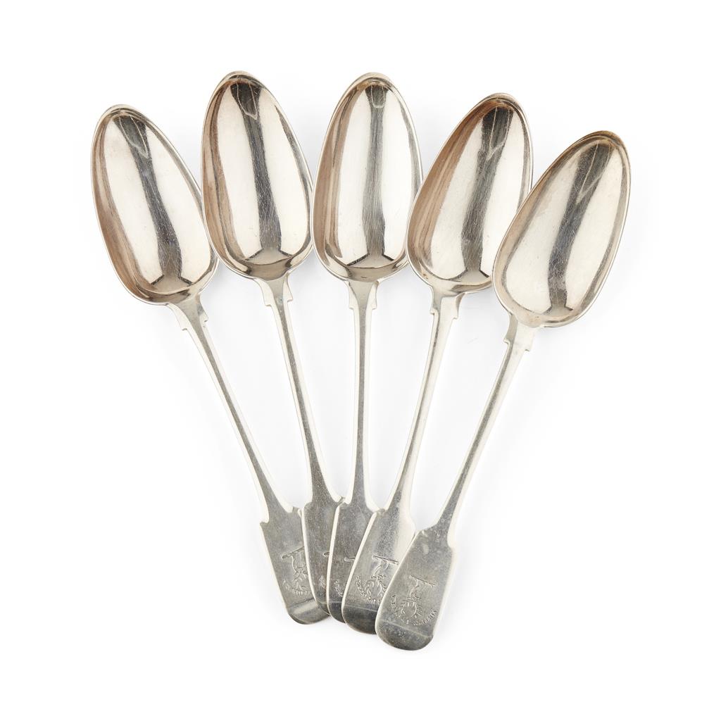 Appraisal: ABERDEEN - A set of five Scottish provincial table spoons