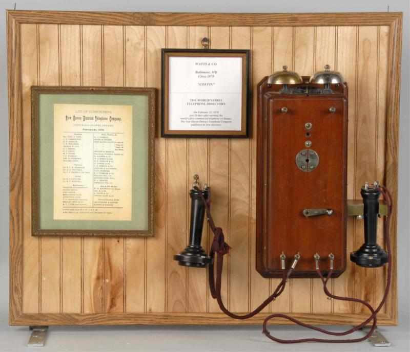 Appraisal: Watts Co Coffin Telephone Description Circa Rare award winning coffin