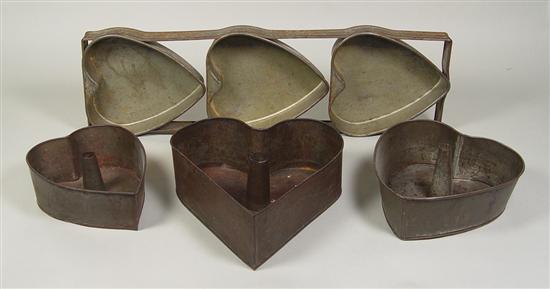 Appraisal: Four Heart-Shaped Tin Cake Pans th Century or later Set