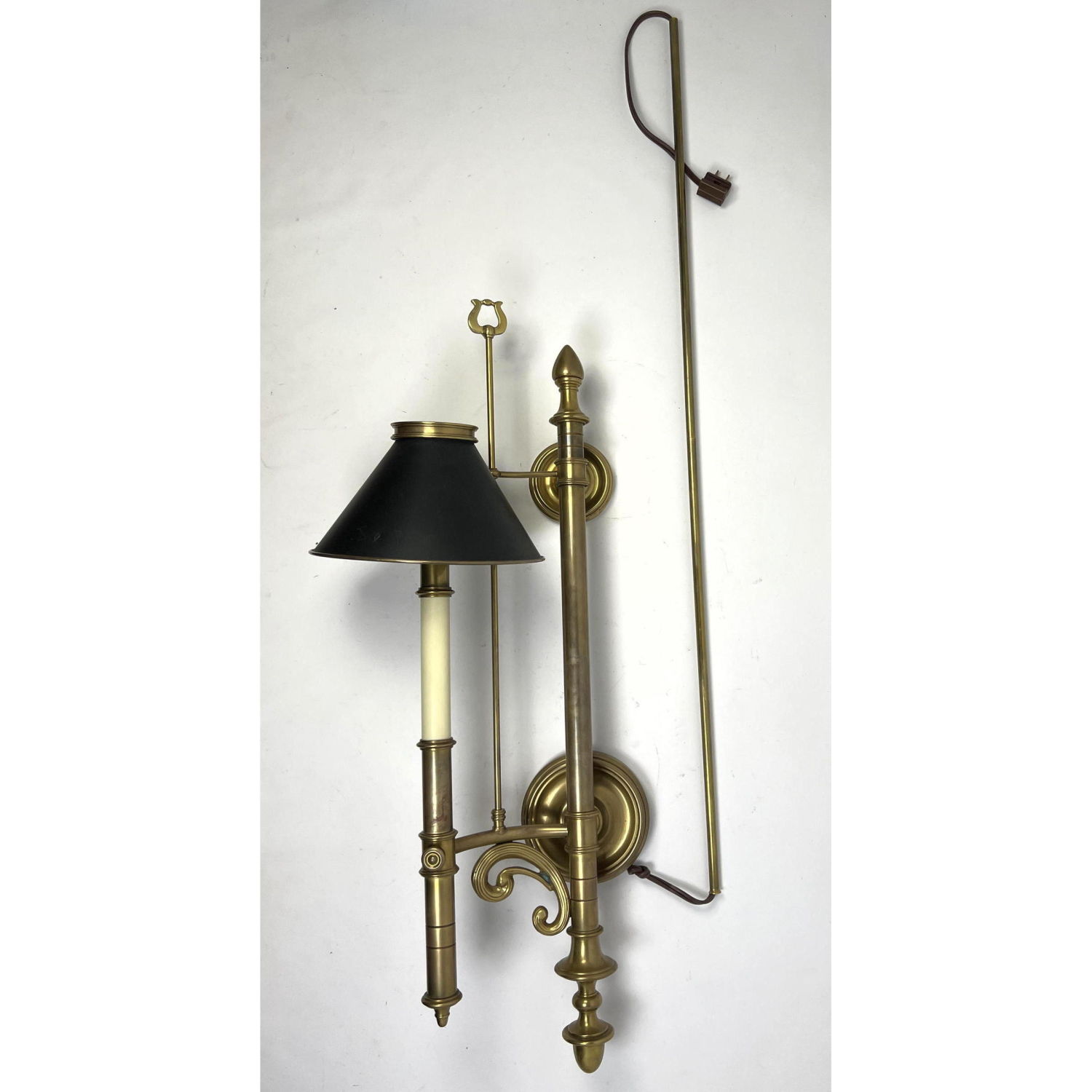 Appraisal: Large Decorative Brass Wall Sconce Lamp Dimensions H inches W