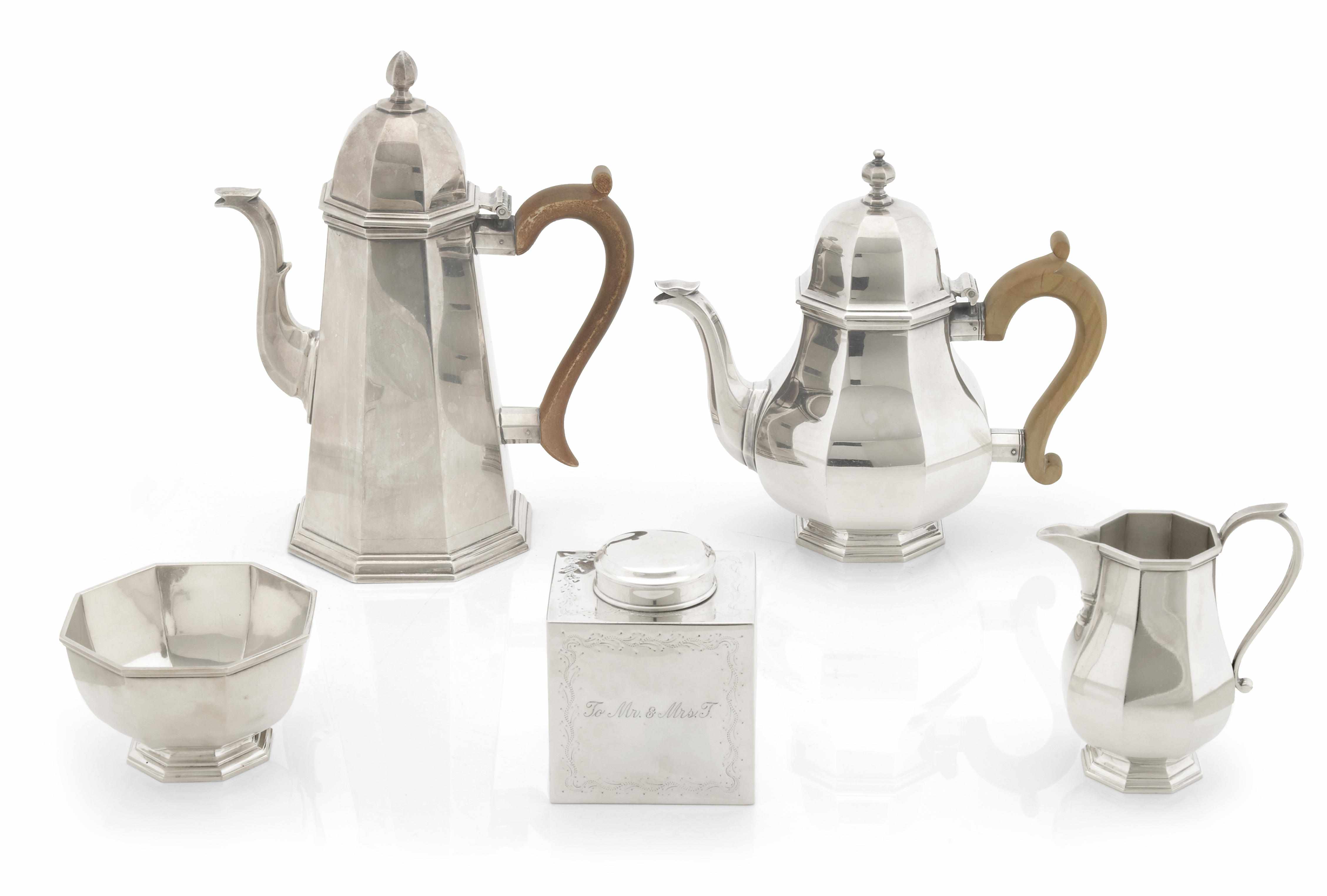 Appraisal: An Elizabeth II sterling silver four piece tea and coffee