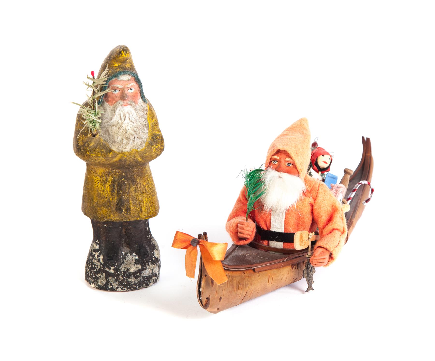 Appraisal: TWO BELSNICKLES Germany st half- th century Santa with his