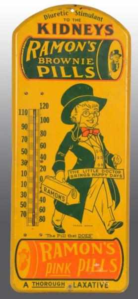 Appraisal: Tin Ramon's Kidney Pill Advertising Thermometer Condition Excellent Size T