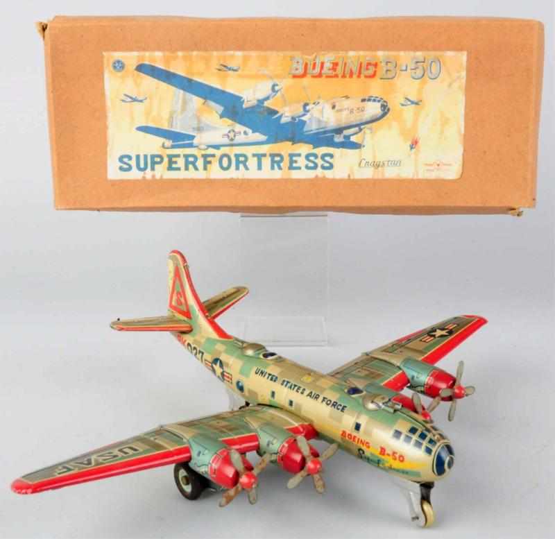 Appraisal: Tin Litho B- Airplane Friction Toy Japanese Working Made by