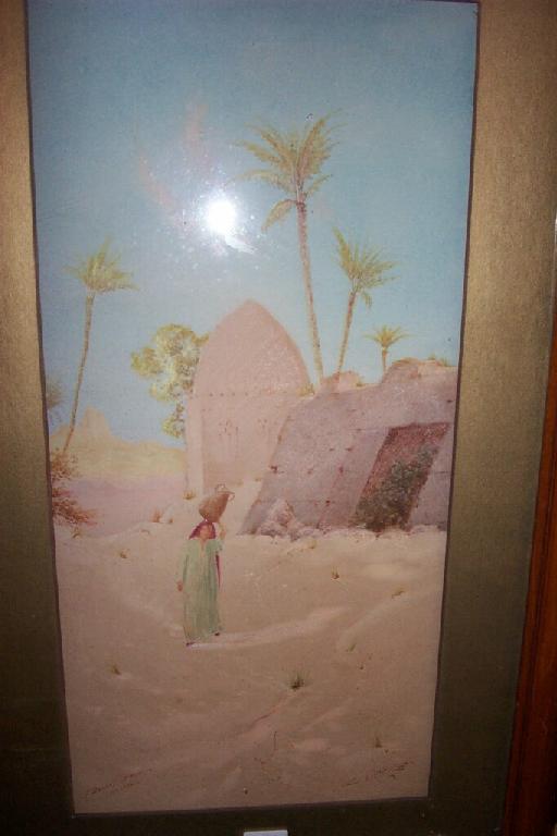 Appraisal: An early th century watercolour of a desert scene with