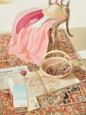 Appraisal: Richard Treaster American - Italian Still Life Maquette Watercolor on