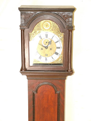 Appraisal: A George III longcase clock the flat top hood with