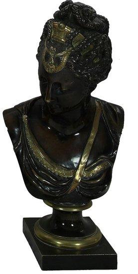 Appraisal: A bronze and gilt bronze female bust wearing a crown