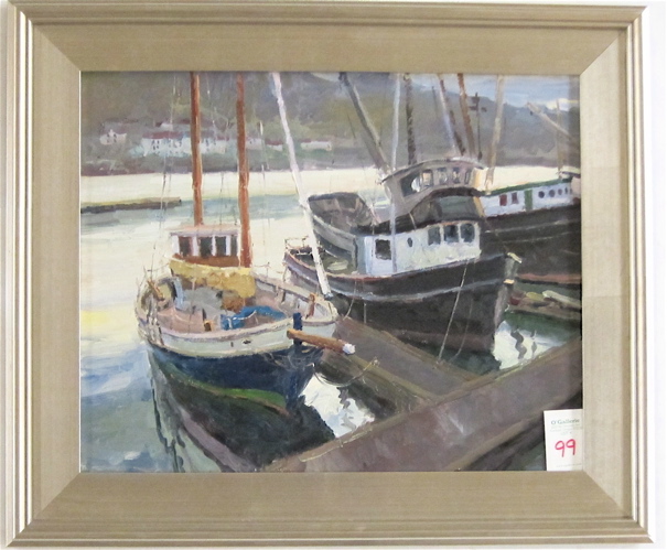 Appraisal: OLEG ULITSKIY OIL ON CANVAS Odessa Russia - Boats at