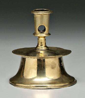 Appraisal: th century brass candlestick tapered base below drip plate with