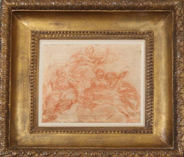 Appraisal: TH CENTURY EMILIAN SCHOOL - Allegory of abundance sepia chalk