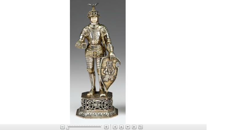 Appraisal: German sterling silver silver gilt and ivory figure of a