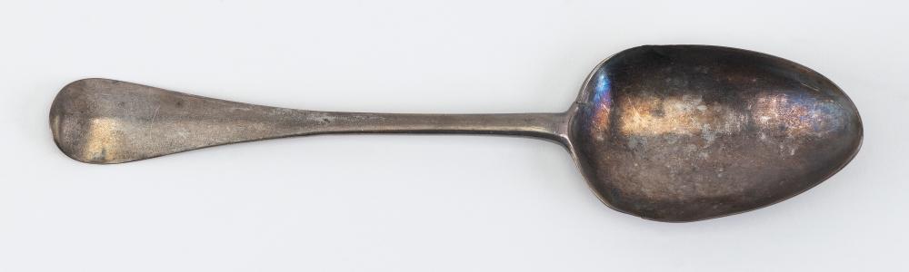 Appraisal: CALEB BEAL COLONIAL COIN SILVER TABLESPOON BOSTON CIRCA APPROX TROY