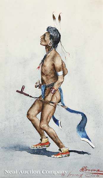 Appraisal: American School late th early th c American Indian watercolor