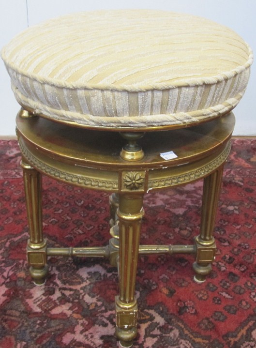 Appraisal: GILTWOOD PIANO STOOL