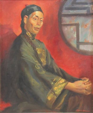 Appraisal: EKMANN Harry Oil on Canvas Korean Elder Signed lower right