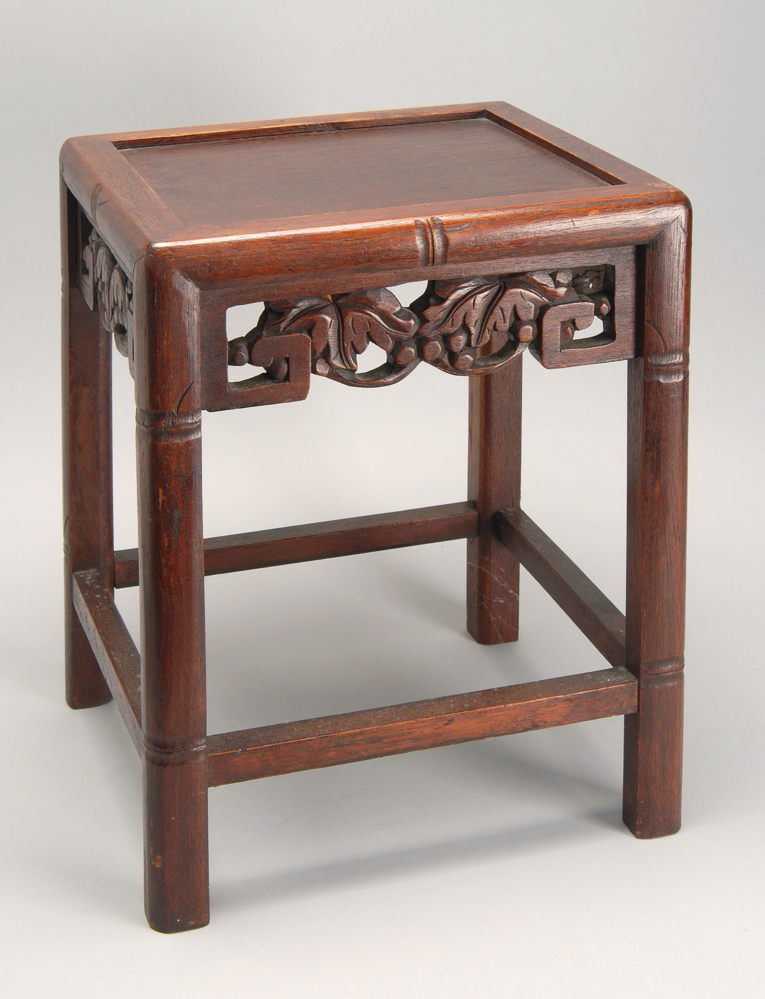 Appraisal: SMALL CHINESE CARVED ROSEWOOD STAND Height Top x ConditionGood