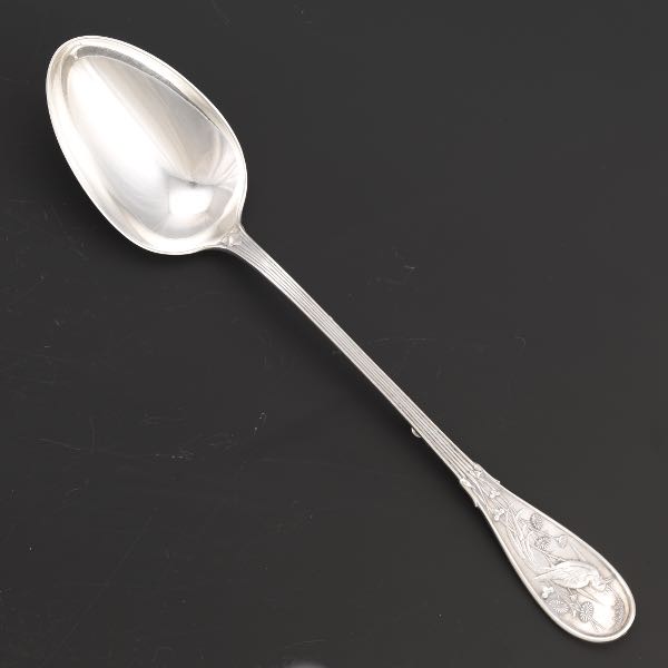 Appraisal: TIFFANY CO STERLING SILVER TABLESPOON AUDUBON PATTERN Sterling tablespoon in