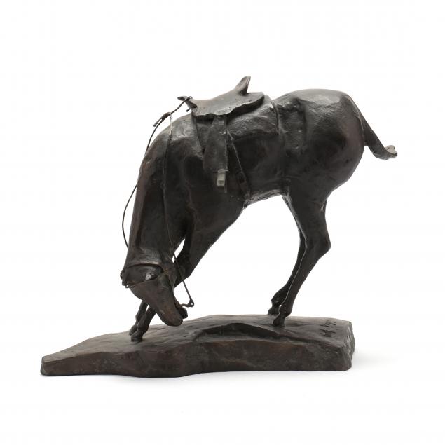 Appraisal: WOLFGANG POGZEBA GERMAN-AMERICAN - RIDERLESS HORSE LONE HORSE Bronze signed