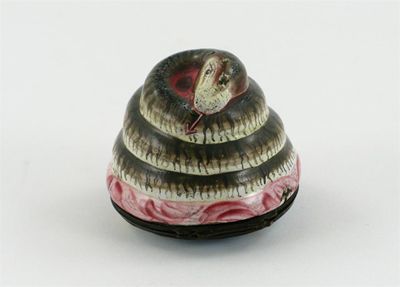 Appraisal: An unusual enamel bonbonni re modelled as a coiled snake