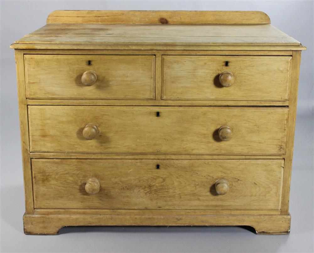 Appraisal: COUNTRY PINE CHEST OF DRAWERS having a two board top