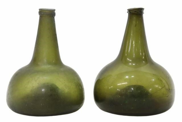 Appraisal: lot of Onion form olive glass bottles likely Dutch th