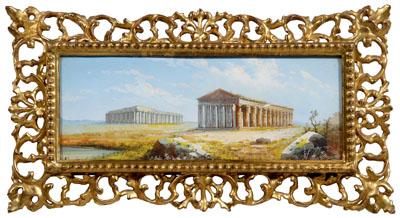 Appraisal: Gianni gouache temple ruins at Paestum temple of Hera Poseidon